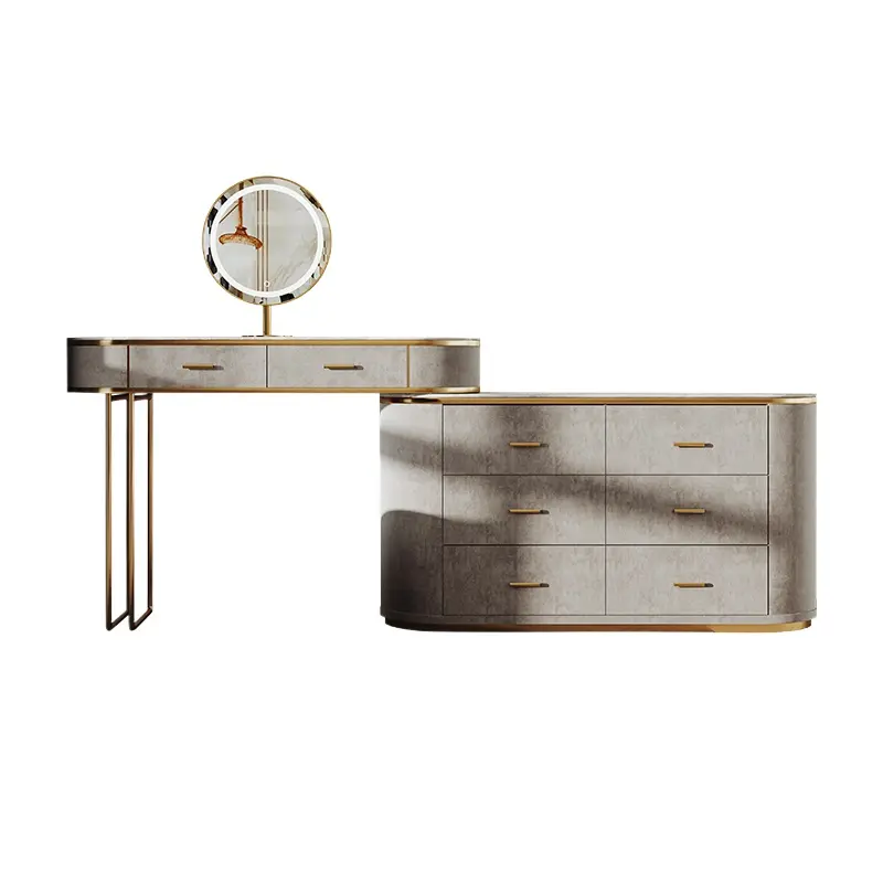 Luxury Organizer Corner Dresser Vanity Makeup Women Modern Drawer Dressers Mirrors Storage Coiffeuse Chambre Home Furniture