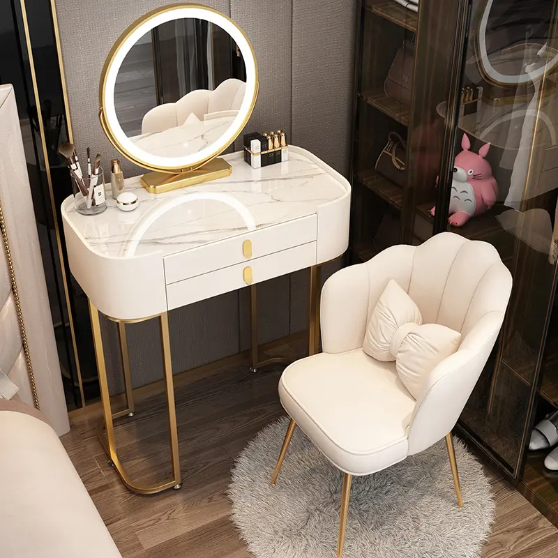 Woman Luxury Modern Vanity Table Storage Organizer Girls Nordic Small Vanity Desk Makeup Drawers Tocador Maquillaje Furniture