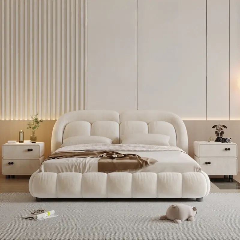 Designer Princess Base Bed Frame Wood Platform High Bedframe Double Bed Bedroom Frames Queen Cama Grande Bedroom Furniture