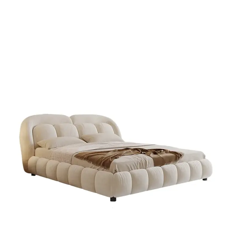 Designer Princess Base Bed Frame Wood Platform High Bedframe Double Bed Bedroom Frames Queen Cama Grande Bedroom Furniture