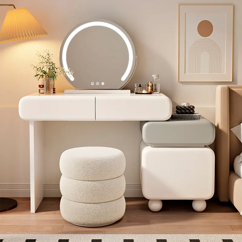 Modern Nordic Organizer Vanity Table Mirror Chair Girls Space Saving Dressing Table Bedroom Unique Tocador Maquillaje Furniture