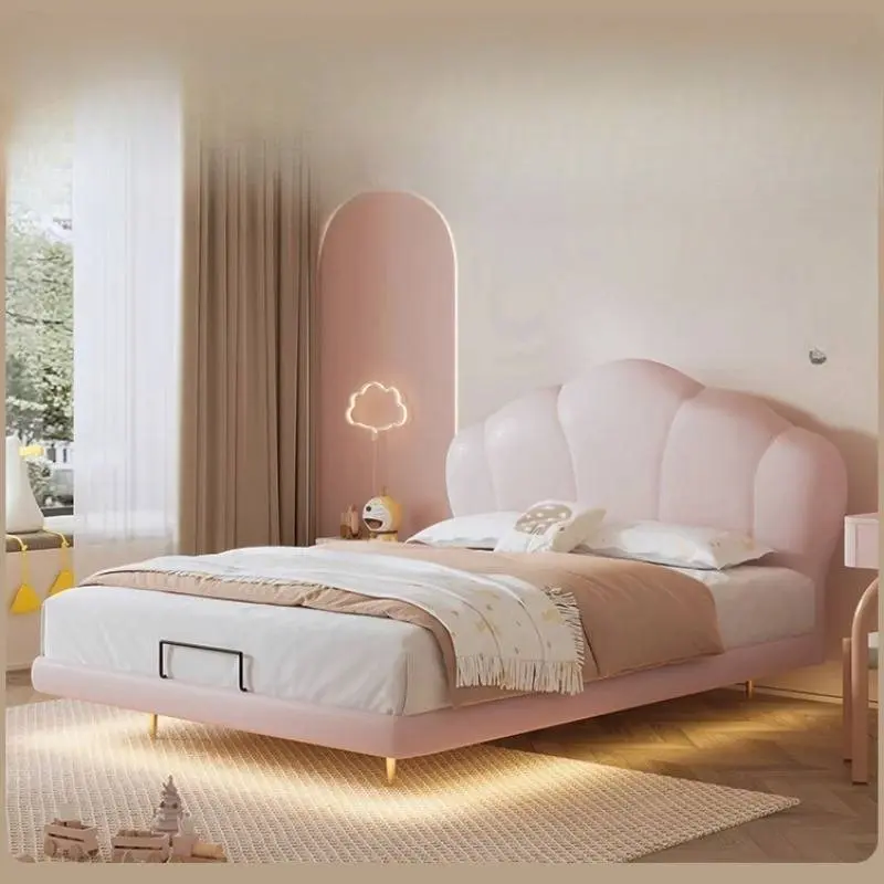 Design Soft Modern Bed Luxury Loft Princess White Loft Children Beds Boys Girls Lit De Chambre A Coucher Bedroom Furniture
