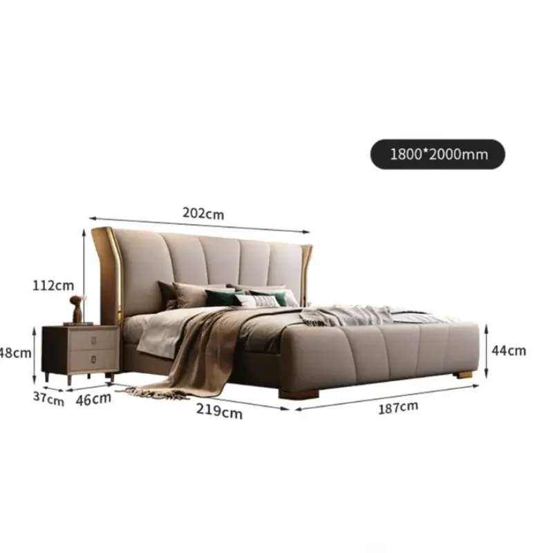 Headboard Modern Frame Bed Space Designer Large High Full Size Double Bed Bedroom Living room Cama Grande Bedroom Furniture
