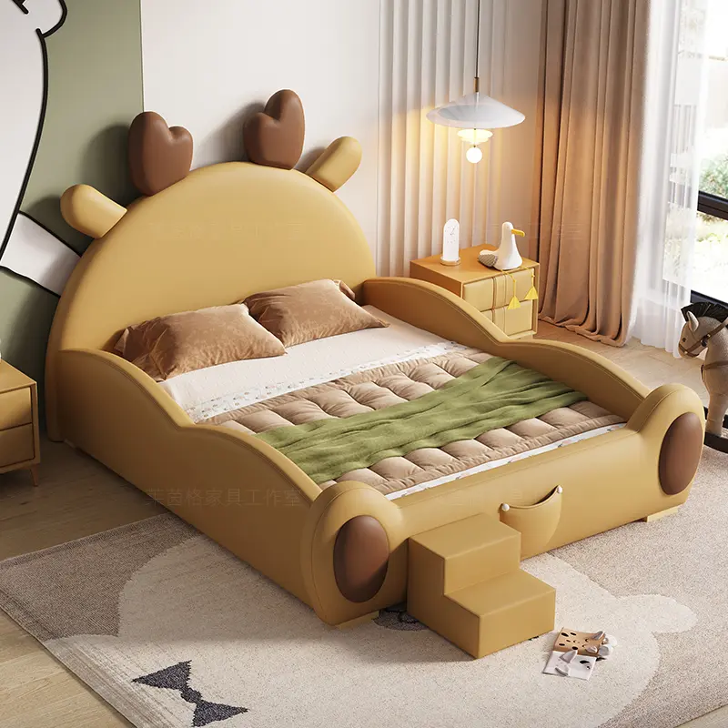Princess Girls Modern Children Beds Luxury Loft Soft Boys Baby Children Beds Frame Mattress Cama Doble Bed Room Furnitures