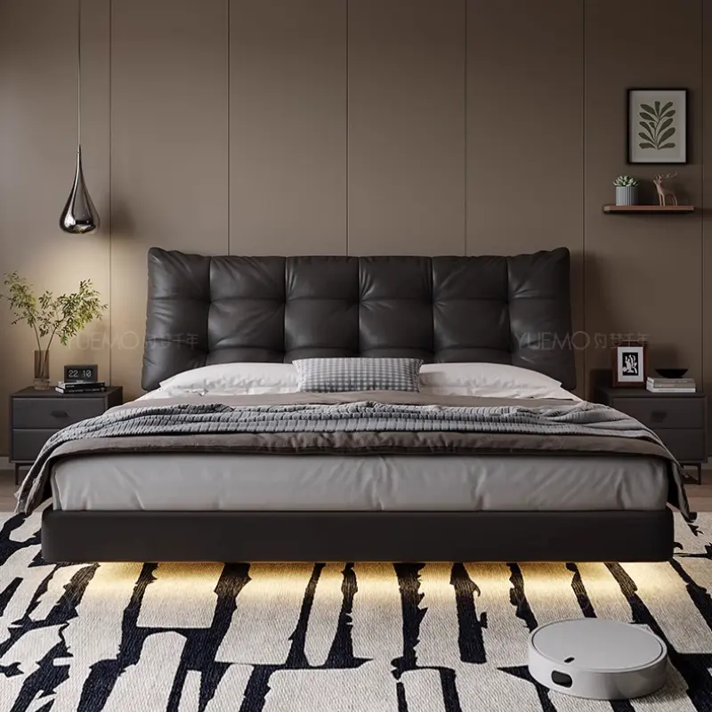 Design Queen Size Double Bed Storage Space Soft Adults Loft Bed Luxury Modern Lit De Chambre A Coucher Bedroom Furniture