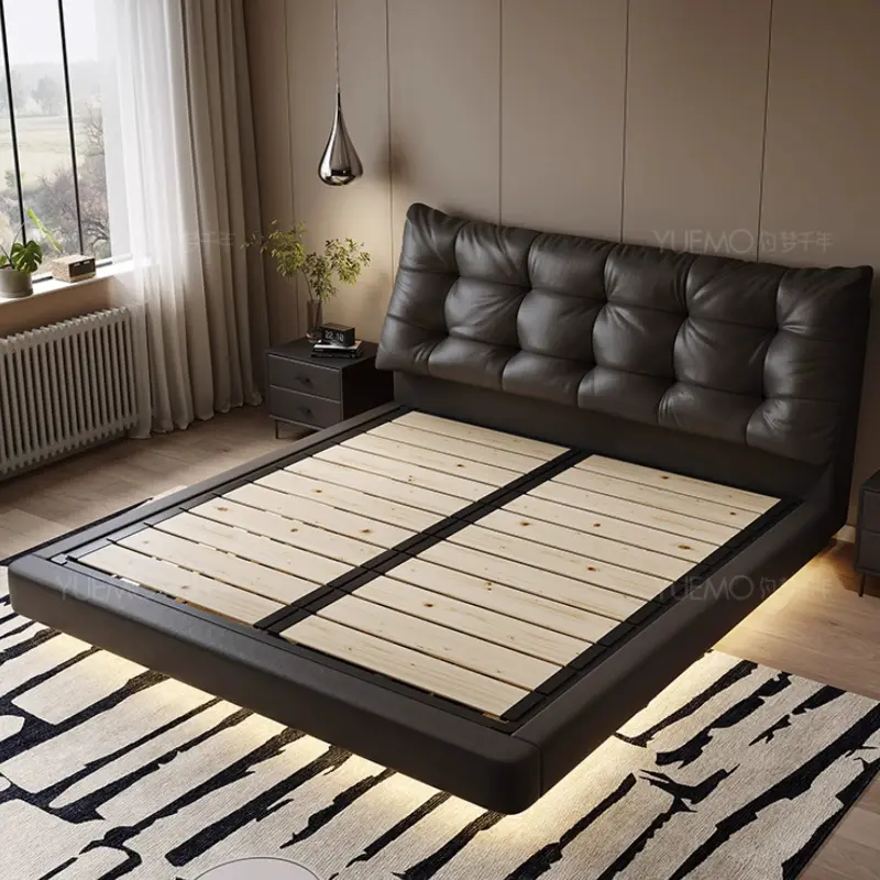 Design Queen Size Double Bed Storage Space Soft Adults Loft Bed Luxury Modern Lit De Chambre A Coucher Bedroom Furniture
