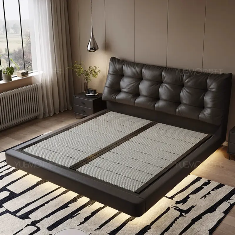 Design Queen Size Double Bed Storage Space Soft Adults Loft Bed Luxury Modern Lit De Chambre A Coucher Bedroom Furniture