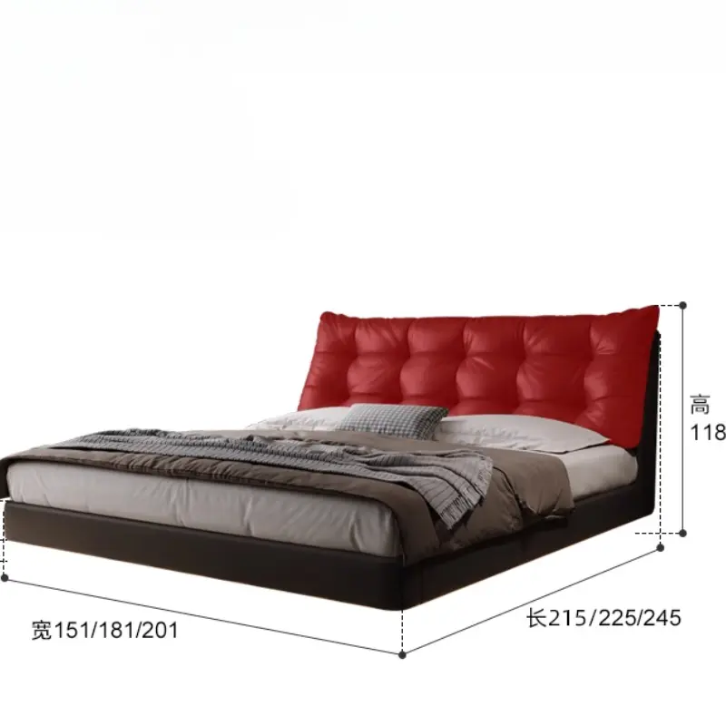 Design Queen Size Double Bed Storage Space Soft Adults Loft Bed Luxury Modern Lit De Chambre A Coucher Bedroom Furniture
