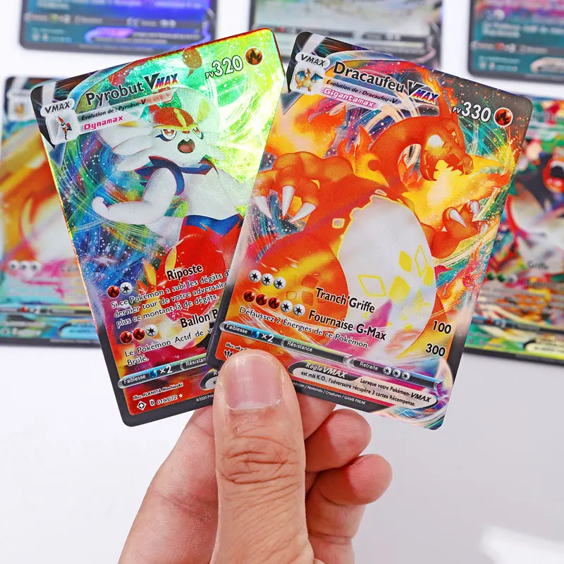 100/200Pcs English,French German Pokemons cards MEGA Vmax Shiny trading Card Birthday gift for children