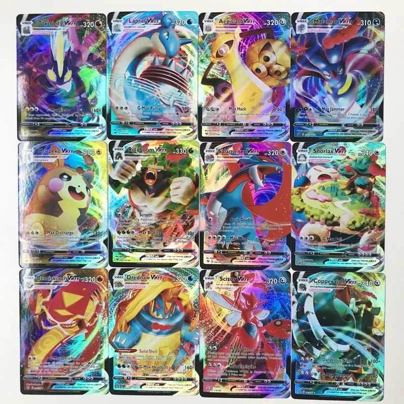 50/100Pcs pokemons French English German cards pokemons Card 100 Gx 100 V Max VMAX 50