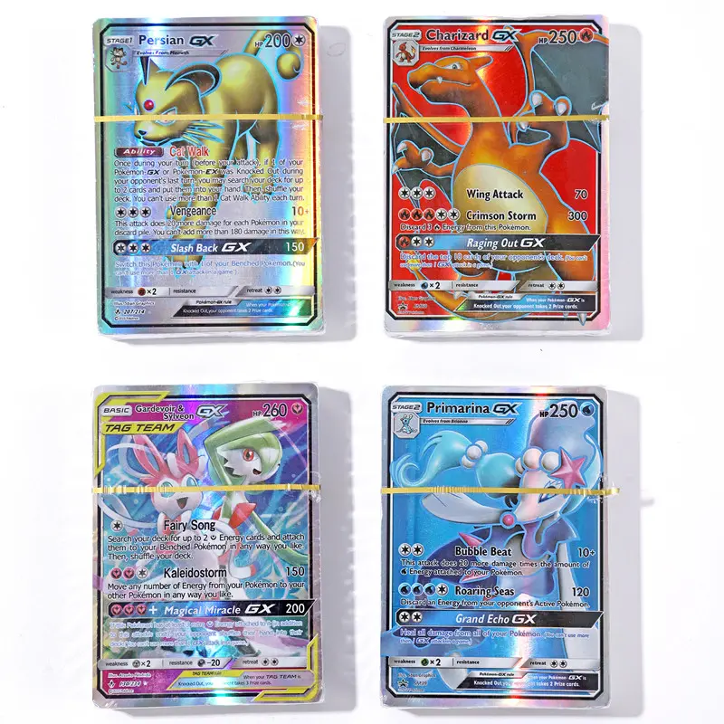 50/100Pcs pokemons French English German cards pokemons Card 100 Gx 100 V Max VMAX 50