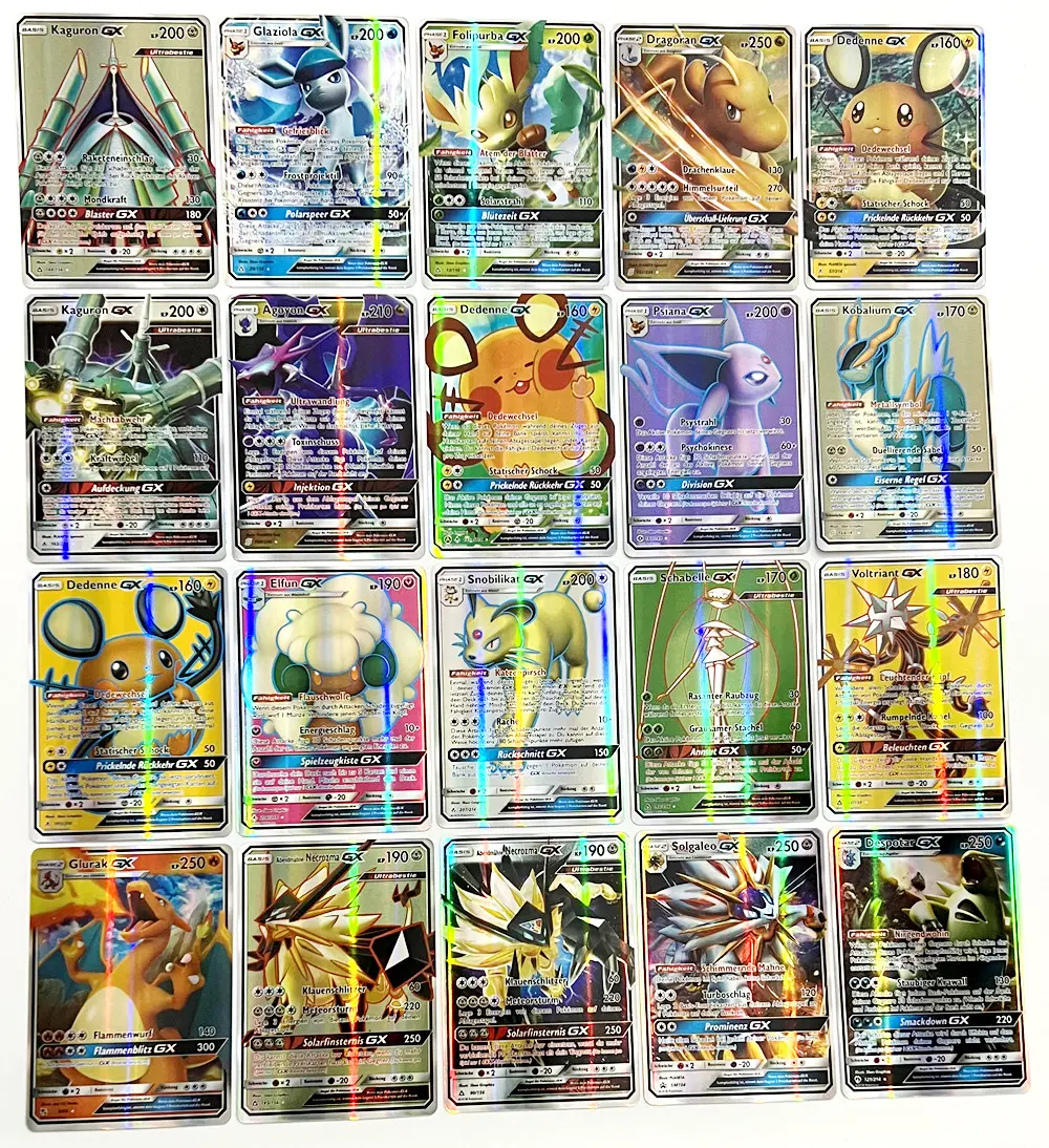 20Pcs Spanish French English German cards cartas pokemon francaise Spanish Card Featuring Gx V Max VMAX