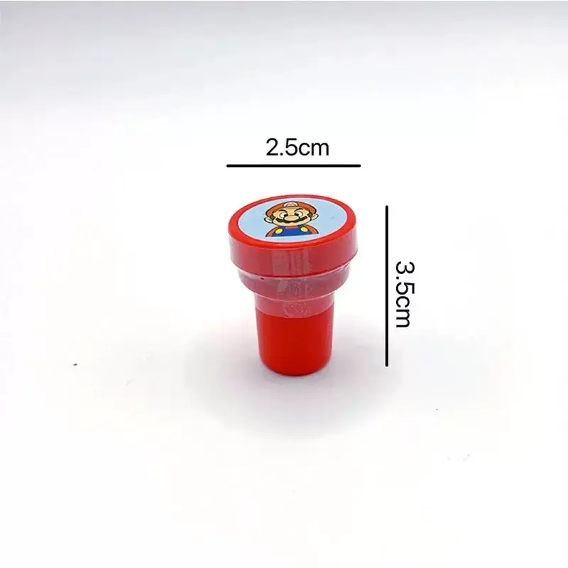 6/12Pcs Super Mario Bros Cartoon Children's Toy Signet Anime Pattern Seal Kid's Birthday Party Boy Girl Gifts