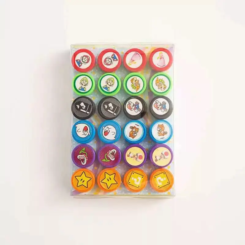 6/12Pcs Super Mario Bros Cartoon Children's Toy Signet Anime Pattern Seal Kid's Birthday Party Boy Girl Gifts
