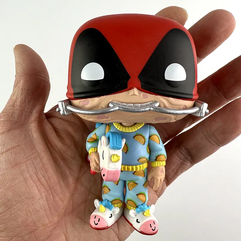 Original Deadpool Anime Figure Doll Marvel Superhero Toys Figurine Mounted Ornaments Kids Decor Collection Gifts