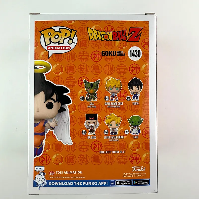 Original Funko POP Dragon Balls Z Goku with wings 1430# Action Figure Collection Limited Model Toys Child Gift
