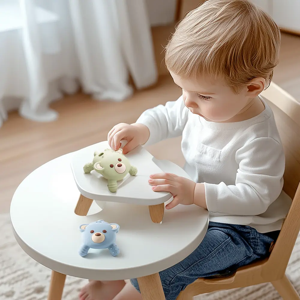 Silicone Cartoon Teether Baby  Bear Teeth Grinding Rod Anti-eating Hand Tooth Care Accessories Baby Soothing Product Baby Gifts