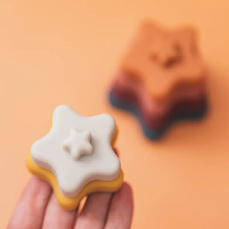 Kids Food Grade Silicone Blocks Flower Shaped Teether Toy Children Building Stacking Game Montessori Education Puzzle Baby Gift