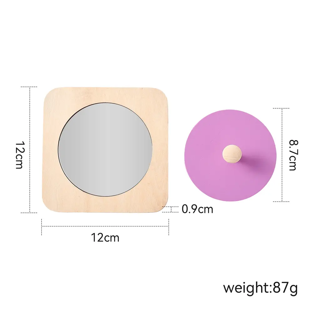 Montessori Wooden Mirror Exercise Newborn's Hand Eye Coordination Toy Early Sensory Coordination Education Puzzle Toys Baby Gift