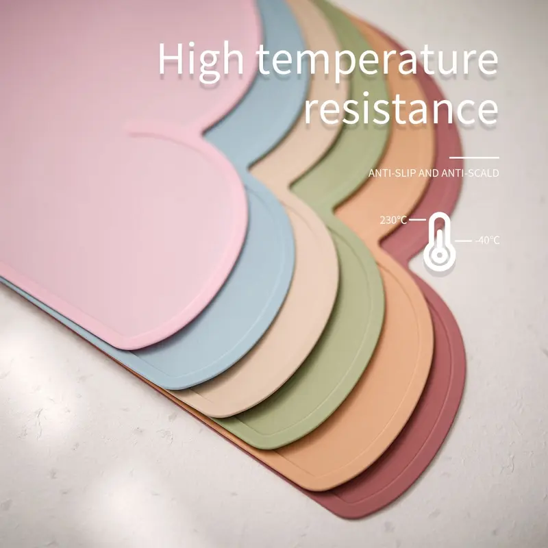 Silicone Cloud Shape Multicolor Baby Placemat Food Grade Silicone Table Placemats Waterproof Baby Non-Slip Feeding Tableware