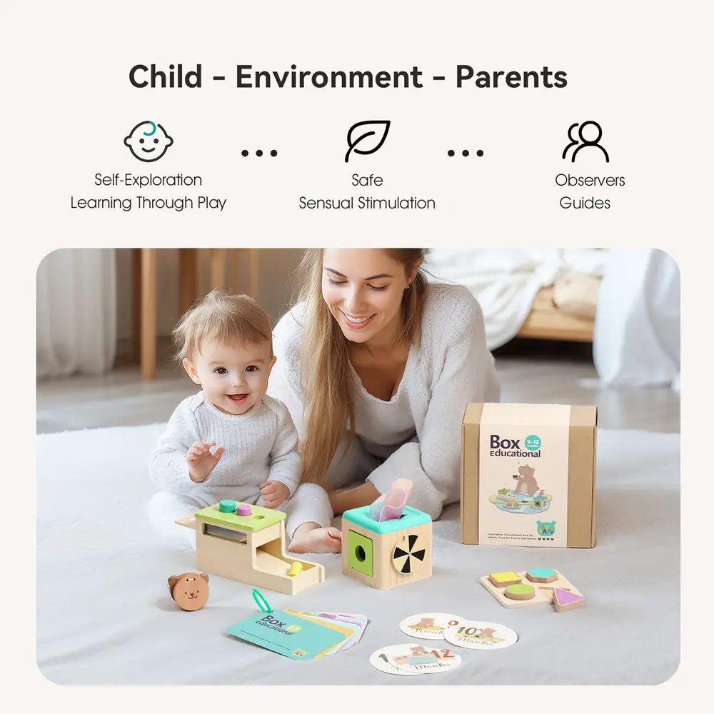 Montessori Wooden Toys Set Exercise The Hand-Eye Coordination Logic Ability Of Children Months 9-12Early Childhood Games Gifts