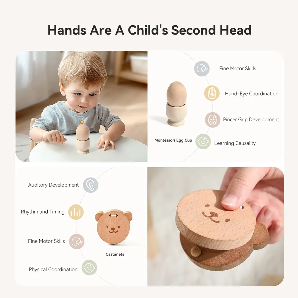 Montessori Wooden Toys Set Exercise The Hand-Eye Coordination Logic Ability Of Children Months 9-12Early Childhood Games Gifts