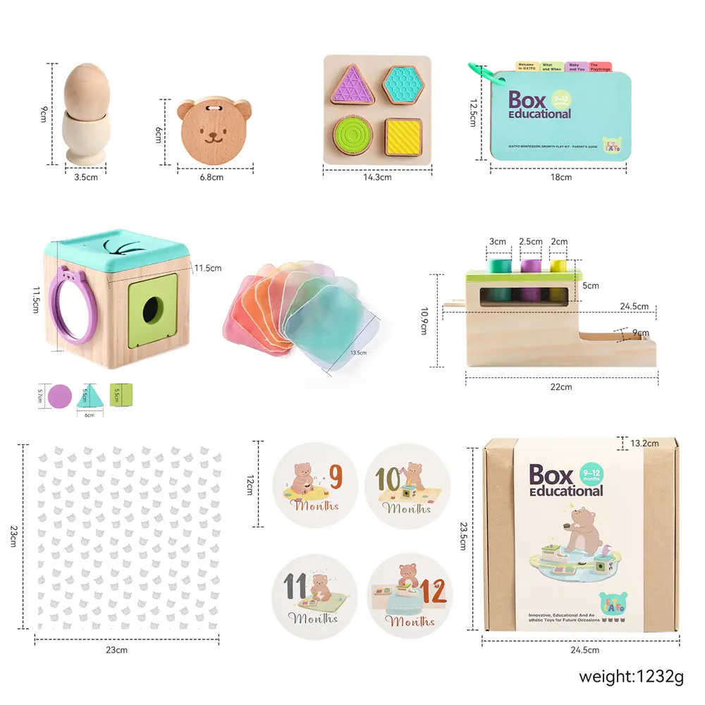 Montessori Wooden Toys Set Exercise The Hand-Eye Coordination Logic Ability Of Children Months 9-12Early Childhood Games Gifts