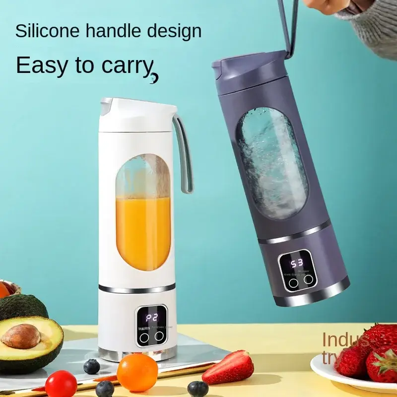Portable Juice Cup Household Mixer Machine Crushed  Electric Juicer With 3 Speed 450ML Large Capacity Digital Display Juice Cup