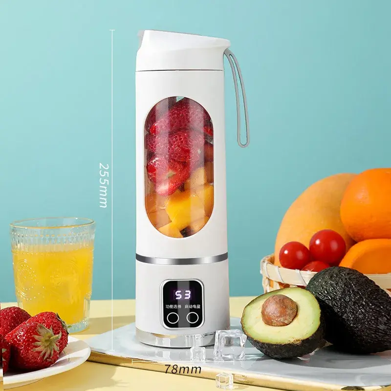 Portable Juice Cup Household Mixer Machine Crushed  Electric Juicer With 3 Speed 450ML Large Capacity Digital Display Juice Cup