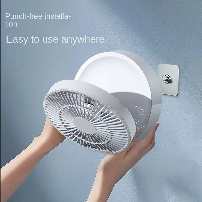 2023 New Fan With Remote Control Portable Wall-hanging Rechargeable Usb Electric Folding Fan Nightlight Air Cooler Household