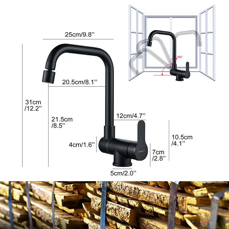 Deck Mounted Black Kitchen Faucets Pull Out Hot Cold Water Filter Tap for Kitchen Two Ways Sink Mixer Kitchen Faucet EL9005