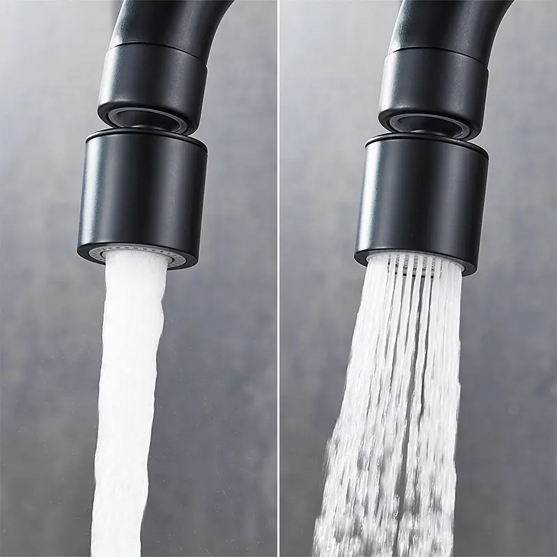 Deck Mounted Black Kitchen Faucets Pull Out Hot Cold Water Filter Tap for Kitchen Two Ways Sink Mixer Kitchen Faucet EL9005