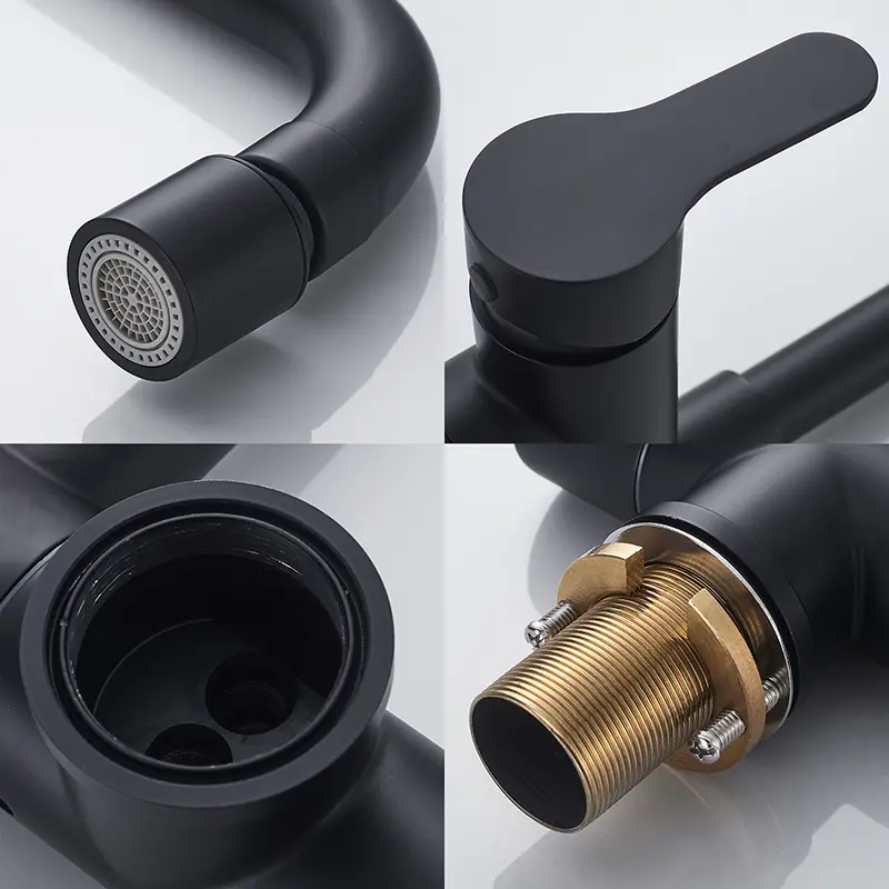 Deck Mounted Black Kitchen Faucets Pull Out Hot Cold Water Filter Tap for Kitchen Two Ways Sink Mixer Kitchen Faucet EL9005