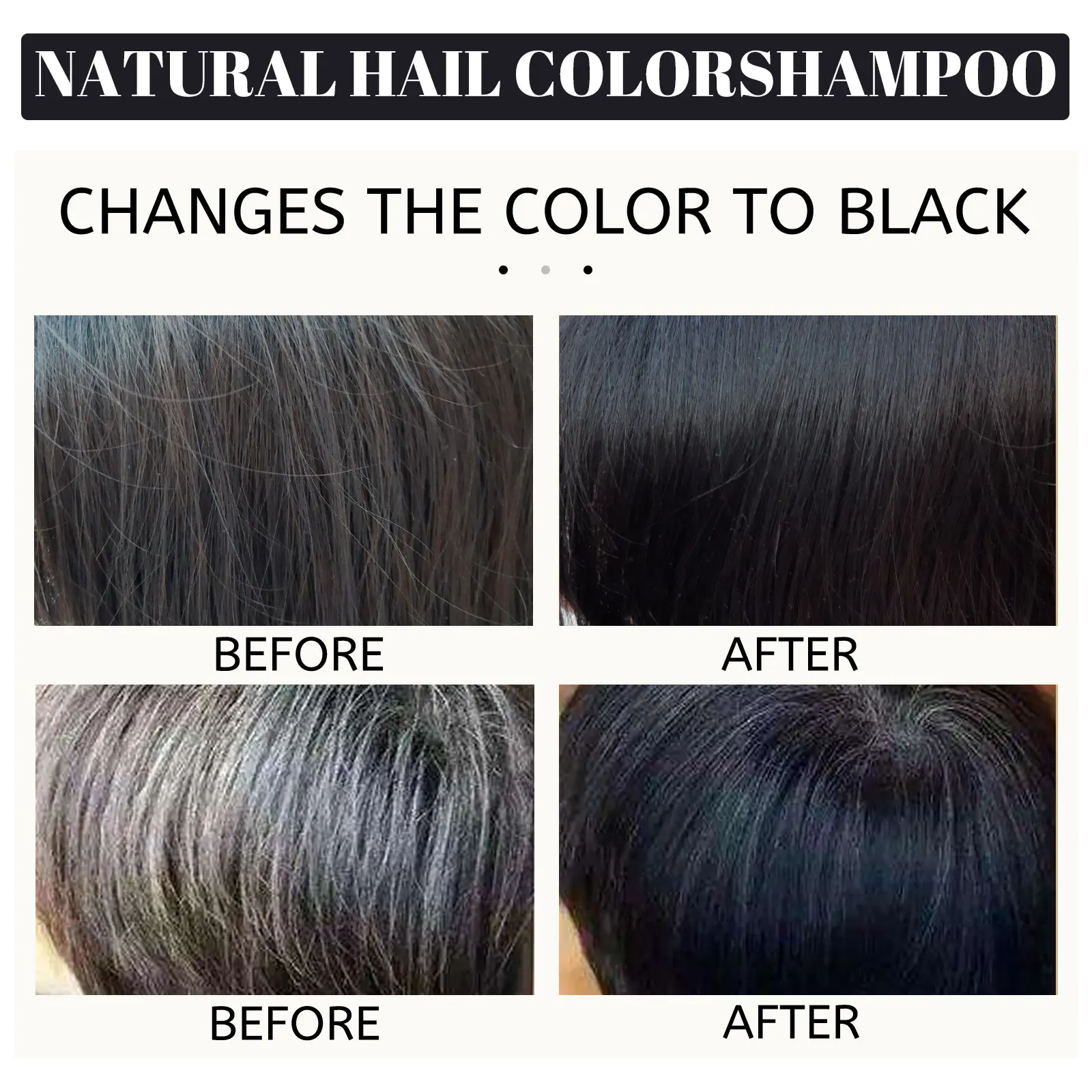 Hair Darkening Shampoo Repair Gray White Natural Color Dye Anti Scalp Itchy Care Dandruff Removal Polygonum Black Hair Shampoo