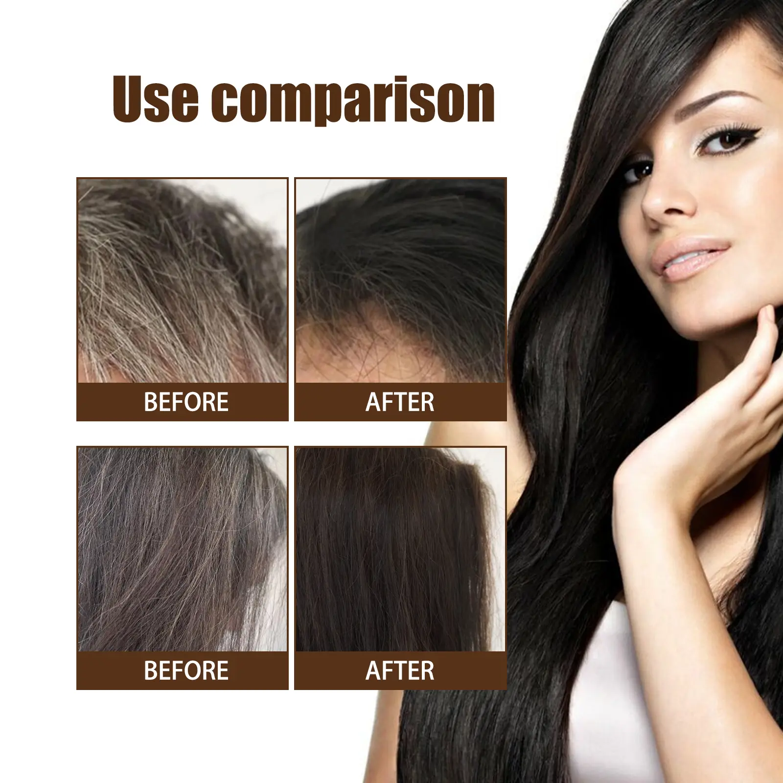 White Hair Treatment Serum Nourishing Scalp Restore Darken Natural Color Repairing Damage Gray Hairs Black Hair Care Essence