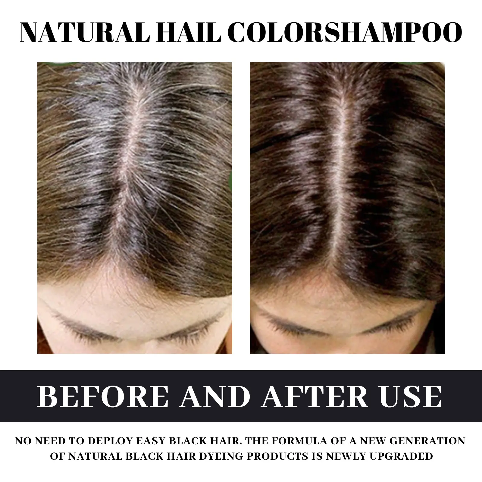 Hair Darkening Shampoo Repair Gray White Natural Color Dye Anti Scalp Itchy Care Dandruff Removal Polygonum Black Hair Shampoo