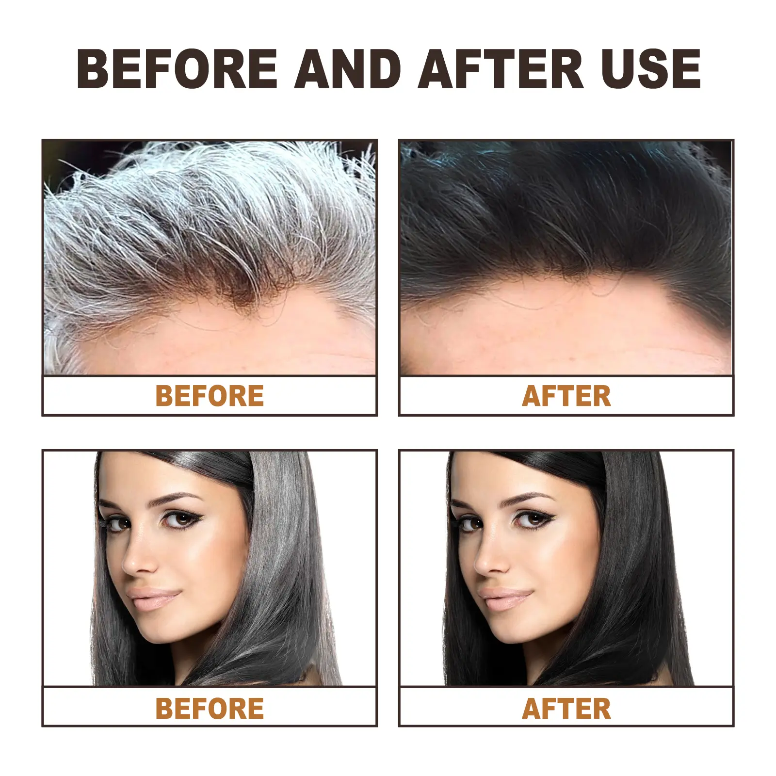 Gray White Hair Treatment Spray White To Black Natural Blackening Reduce Gray Hair Scalp Nourishing Repair Hair Darkening Spray