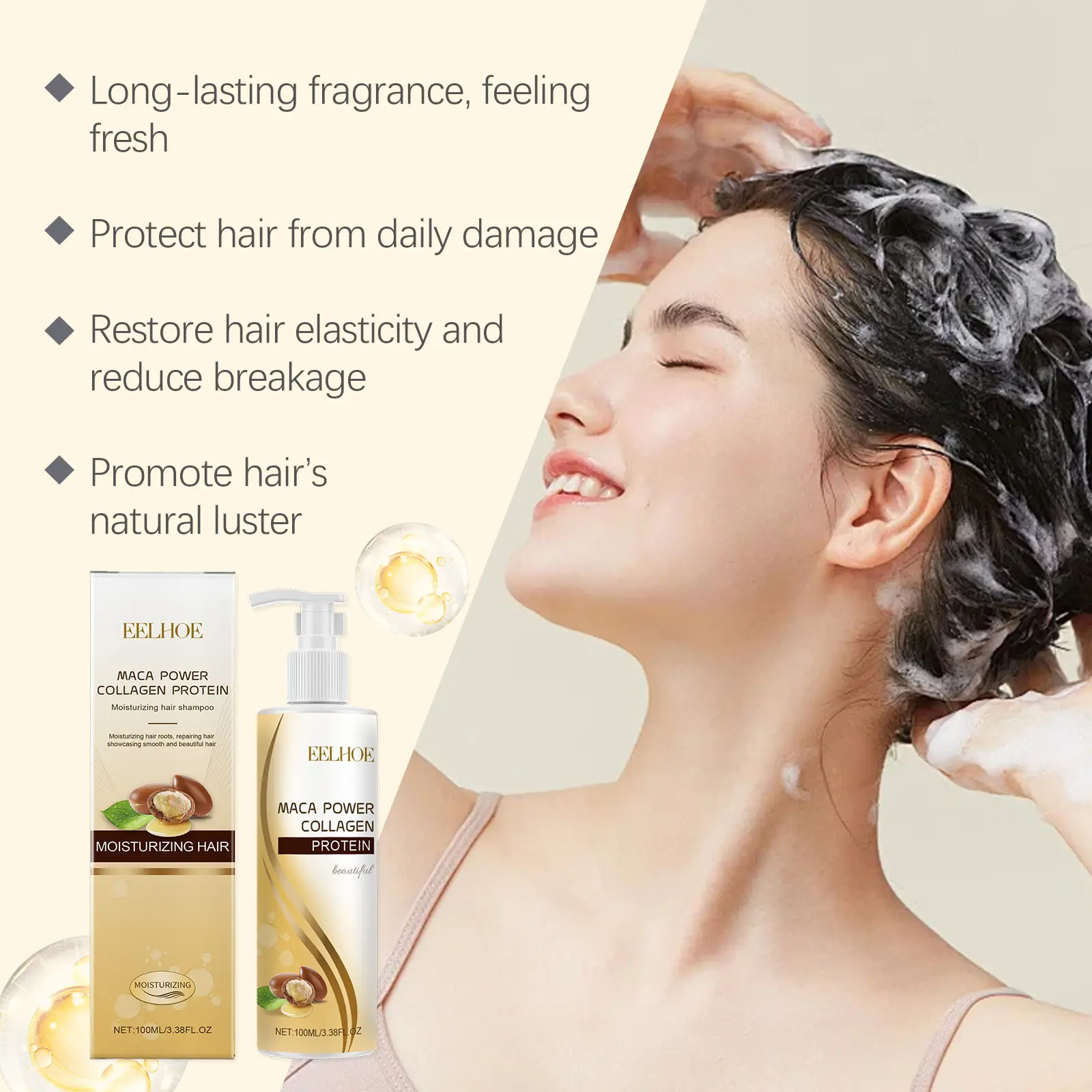 Collagen Shampoo and Conditioner for Hair Cleaning Scalp Nourish Hair Strengthening Shampoo Keratin Repair Mask Soft Hair Care