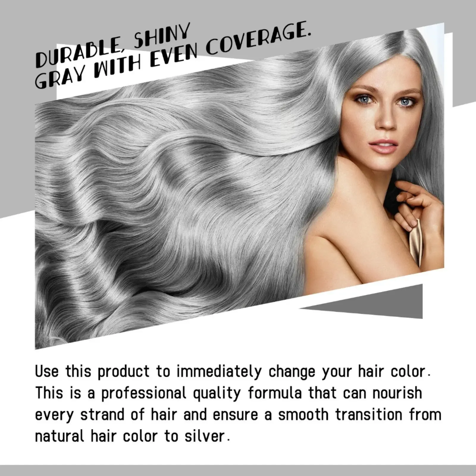 Semi-permanent Silver Gray Hair Dye Natural Hair Dye Cream.Washable Treatment All Day Hold Dye DIY Hairstyle For Party,Cosplay