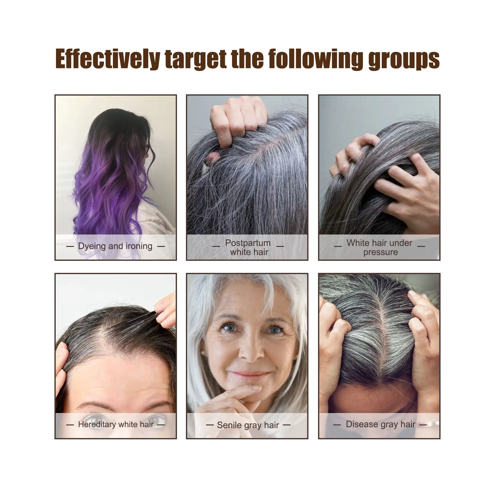 White Hair Treatment Serum Nourishing Scalp Restore Darken Natural Color Repairing Damage Gray Hairs Black Hair Care Essence