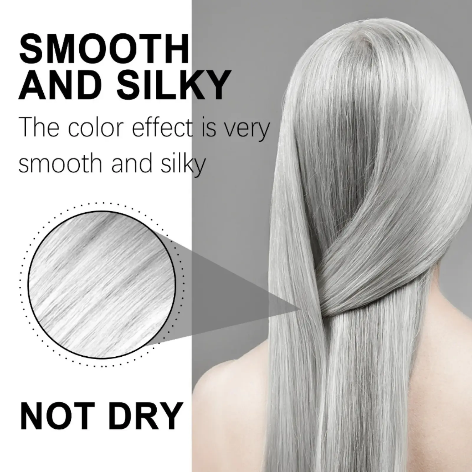 Semi-permanent Silver Gray Hair Dye Natural Hair Dye Cream.Washable Treatment All Day Hold Dye DIY Hairstyle For Party,Cosplay