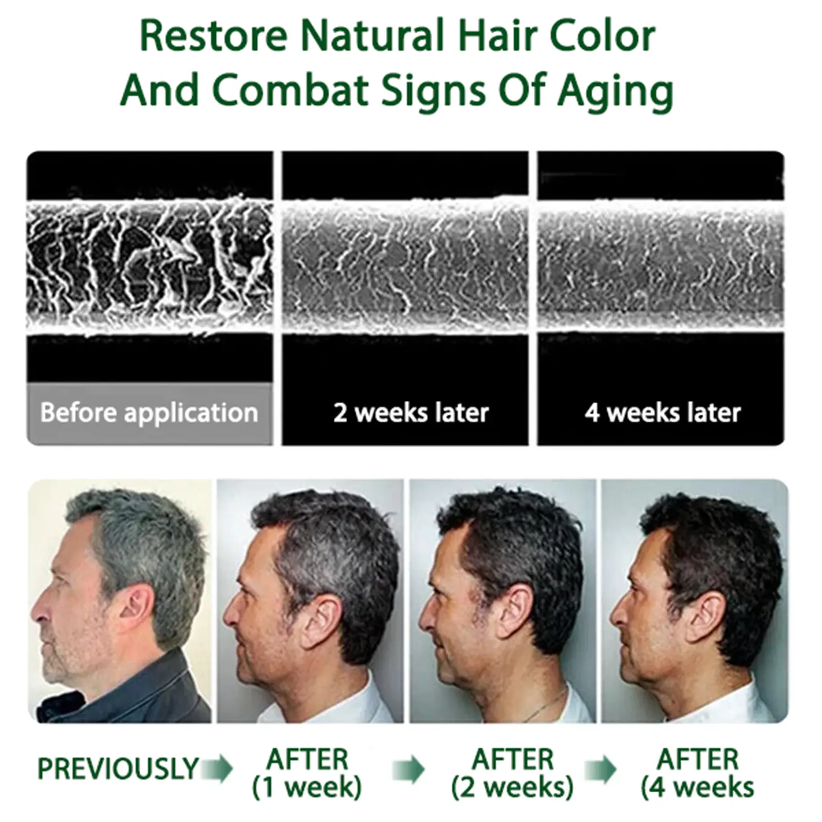 Gray White Hair Treatment Spray White To Black Natural Blackening Reduce Gray Hair Scalp Nourishing Repair Hair Darkening Spray