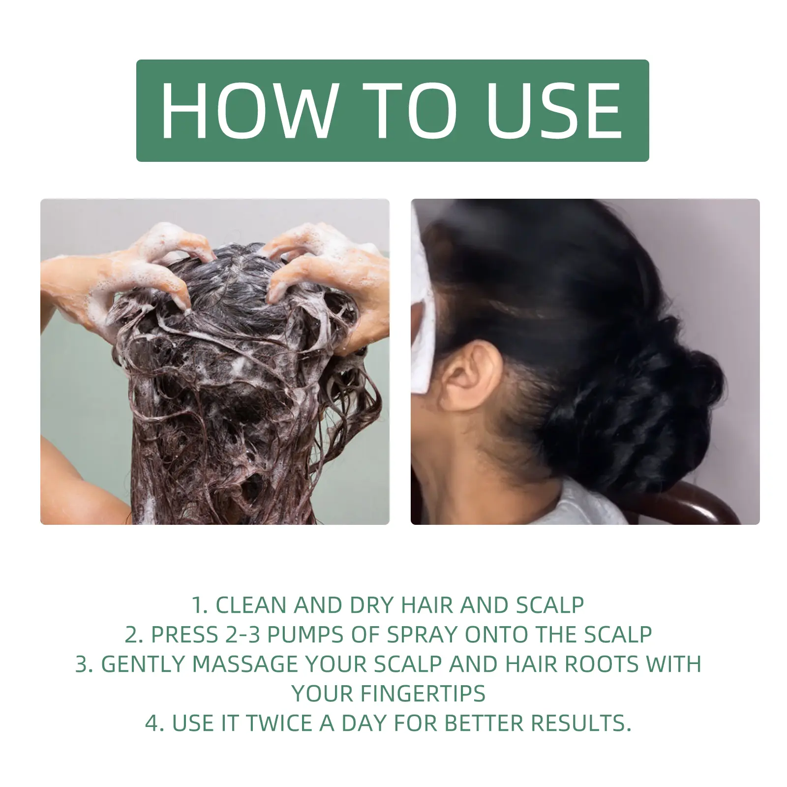 Gray White Hair Treatment Spray White To Black Natural Blackening Reduce Gray Hair Scalp Nourishing Repair Hair Darkening Spray