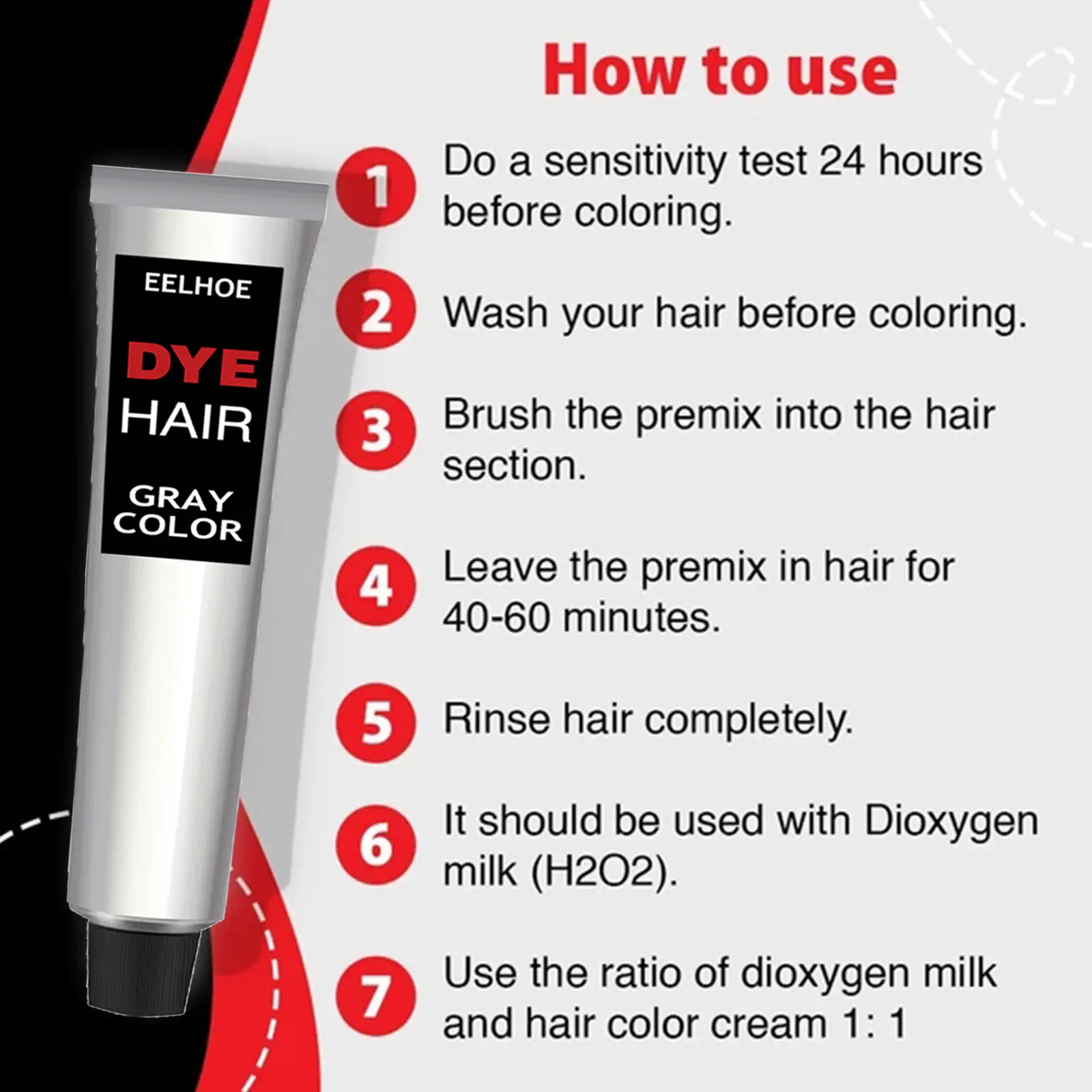 Semi-permanent Silver Gray Hair Dye Natural Hair Dye Cream.Washable Treatment All Day Hold Dye DIY Hairstyle For Party,Cosplay