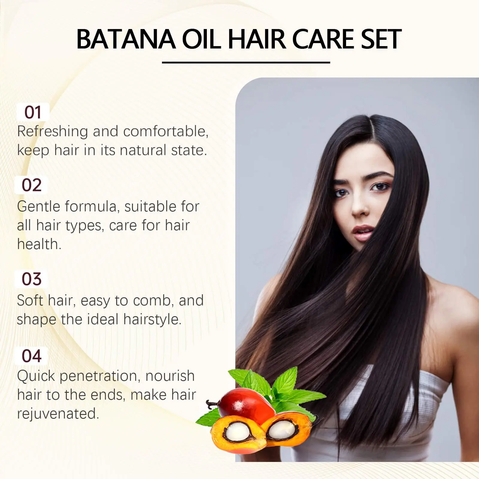 EELHOE Batana Oil Rich Hair Care Set Decoration Hair Conditioner Fury Nourishing Hair Smooth Hair Care