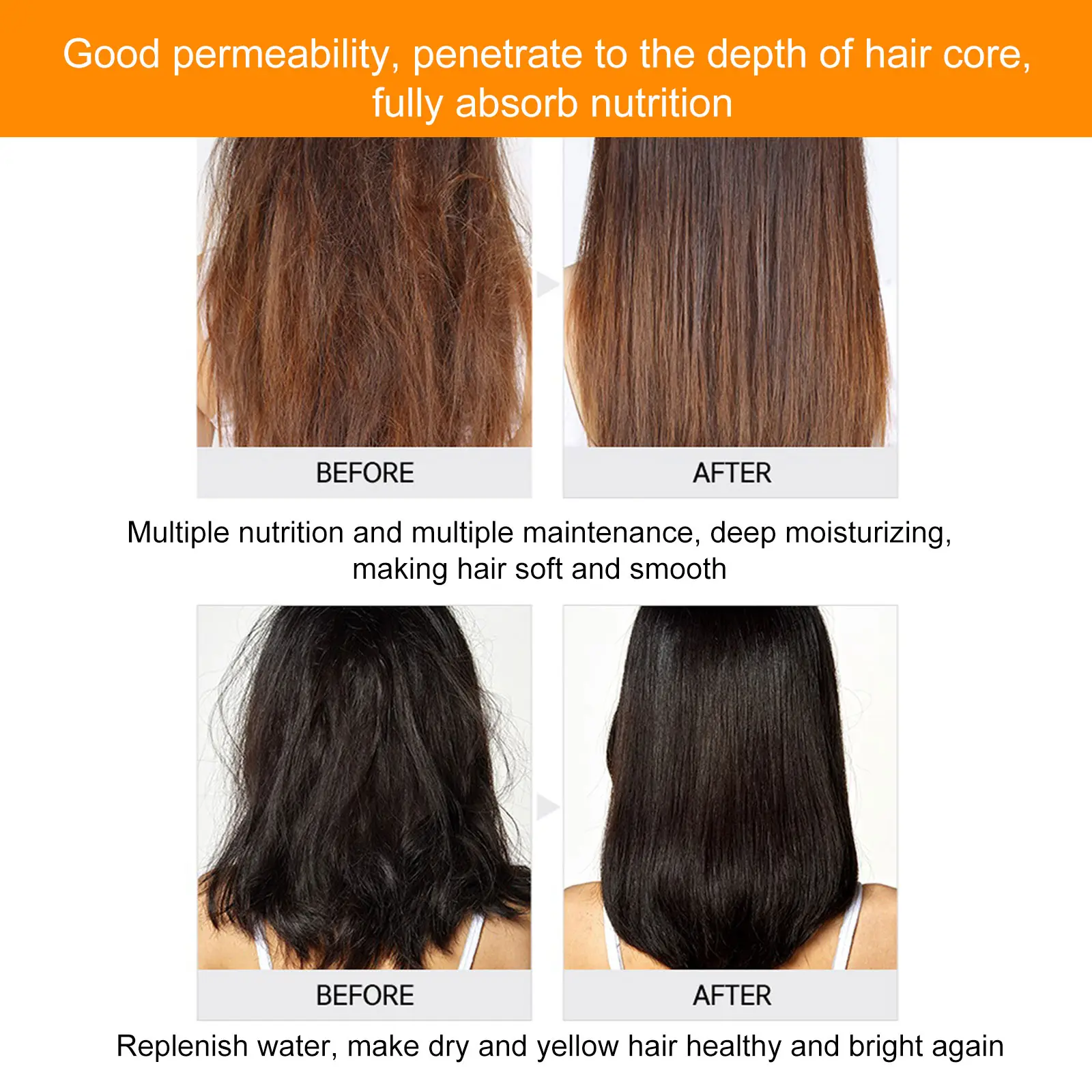EELHOE 70ml Frizz Hair , Morocco Silk Bright Hair Care, frizz Hair , Hair Care Oil Reduce Dry Hair Anti-split end hair serum