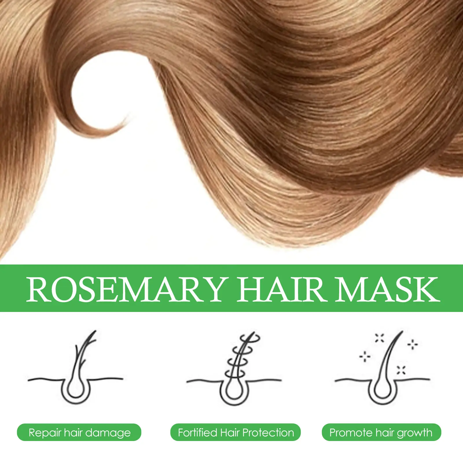 EELHOE Rosemary Repair Damaged Hair Mask Scalp Treatment Improve Frizzy Dryness Smoothing Straightening Cream Hair Care Products