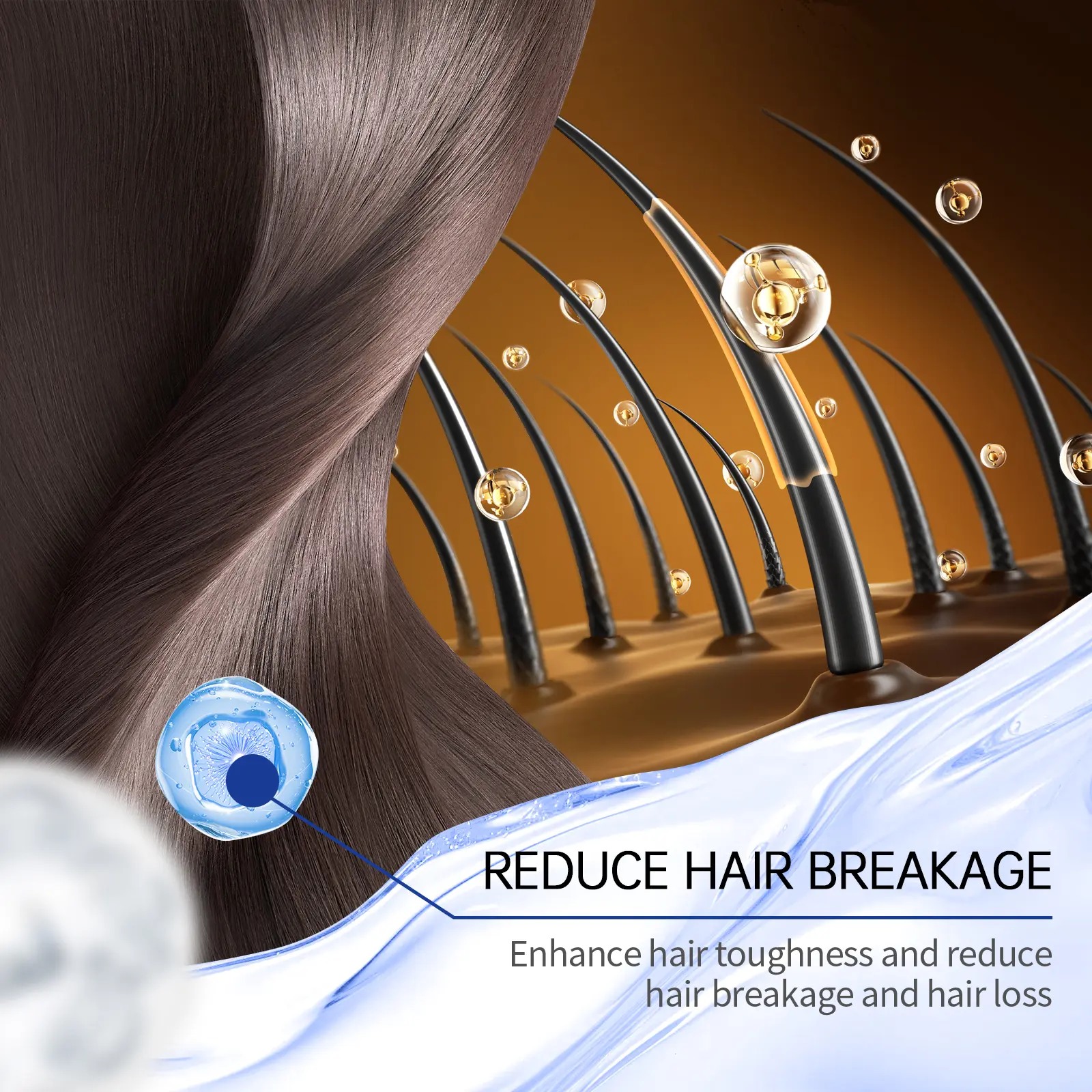 EELHOE Hyaluronic Acid Complete Hair Care Kit Anti Breakage Smoothing Soft Hair Deep Conditioning Castor Oil Hair Growth Serum