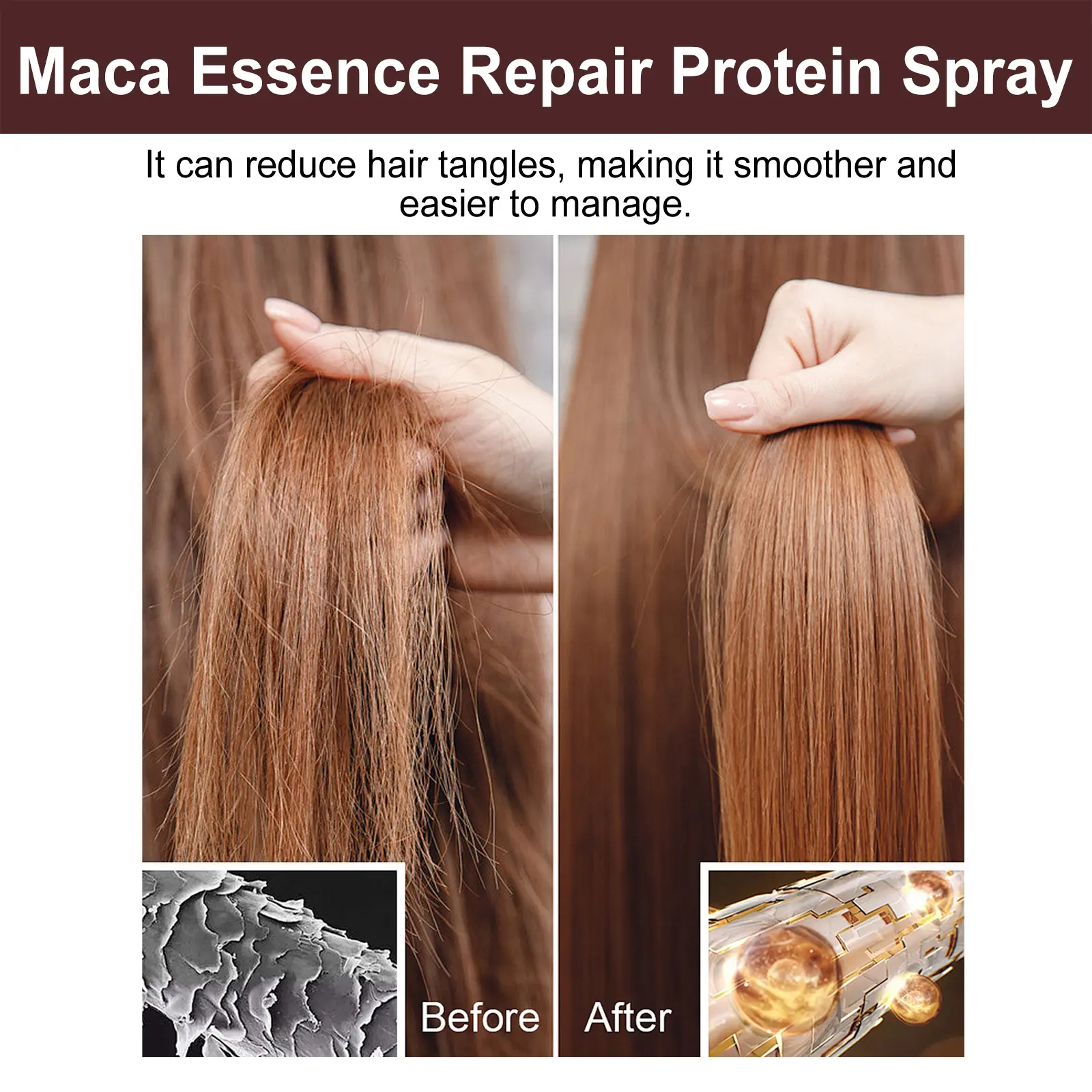 100ml Protein Leave-In Hair Care Spray Herbal Extract Moisturizing Deep Gentle Hair Care Oil Suitable For Dry And Damaged Hair
