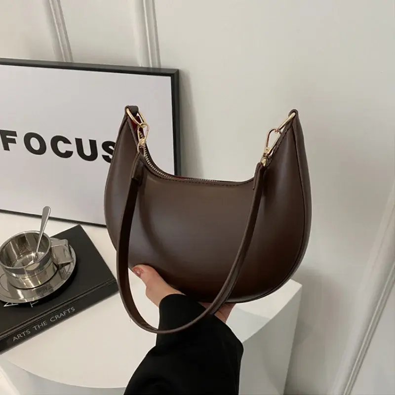 Simple High-end Underarm Bag Retro Luxury Shoulder Bag for Women Solid Color Elegant Lady Handbags Bolso Mujer bolsa feminina